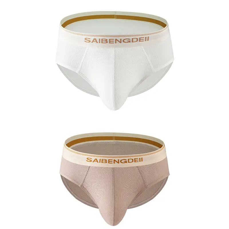 Men's Thin Breathable Sexy Briefs U Convex Big Bag Comfortable Solid Color Simple