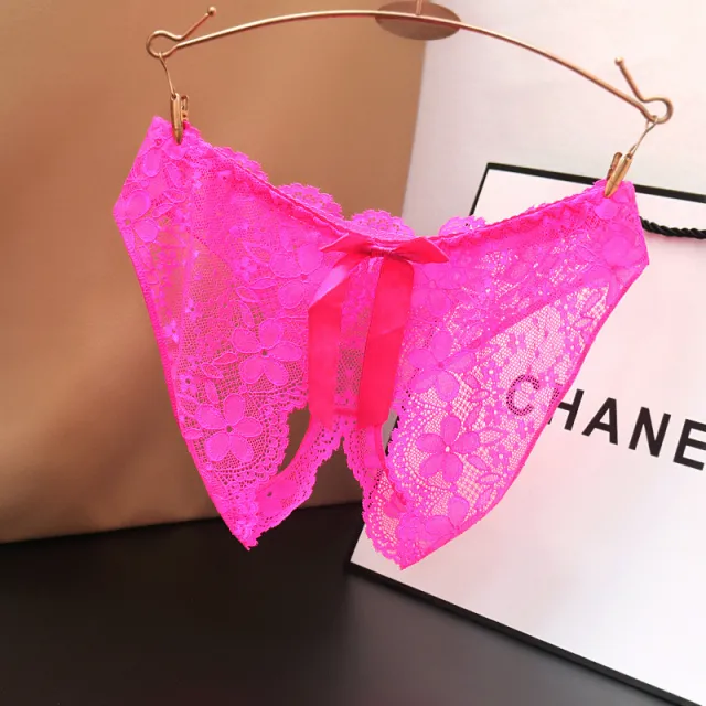 Ladies Low Waist Lace Transparent Free Panties Rose Red - Shop at LoveMi