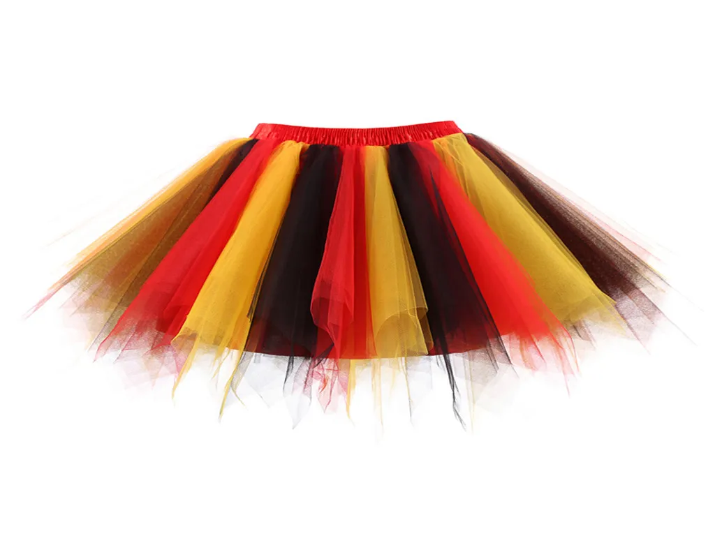 Half-length Pettiskirt Perform Dance Party Tulle Skirt Crinoline - Colour Matching7