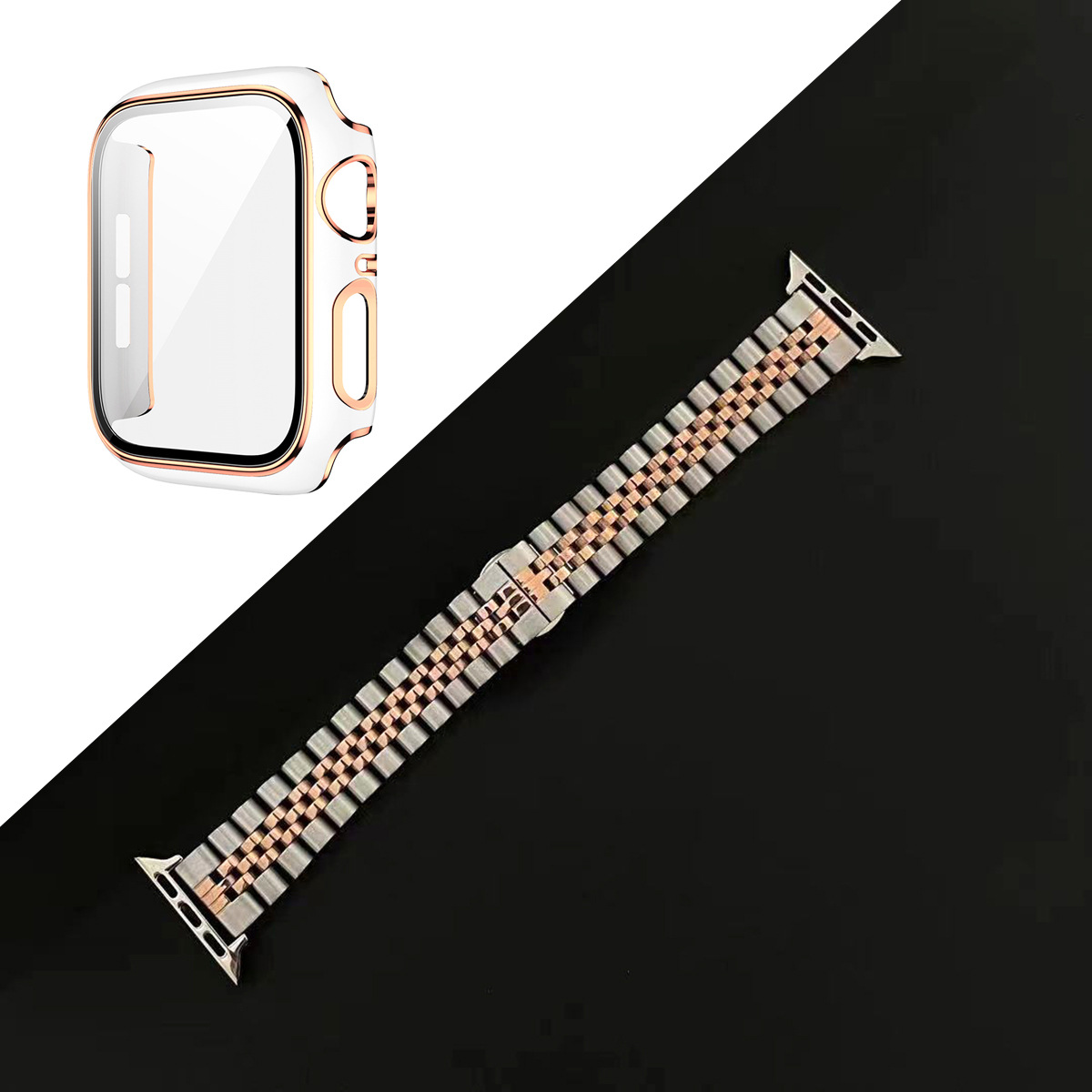 Title 8, Stainless Steel Metal Five-bead Strap Double Co...