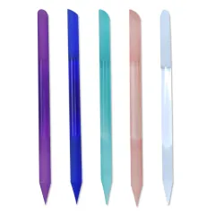 Full-color Cylindrical Glass Nail File Manicure Implement Manicure Household Double-headed Nail-free - P - View 1