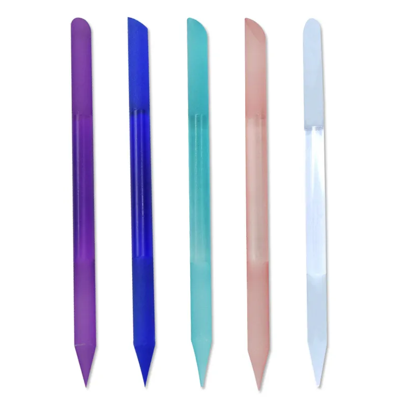 Full-colour Cylindrical Glass Nail File Manicure Implement Manicure Household Double-headed Nail-free - P