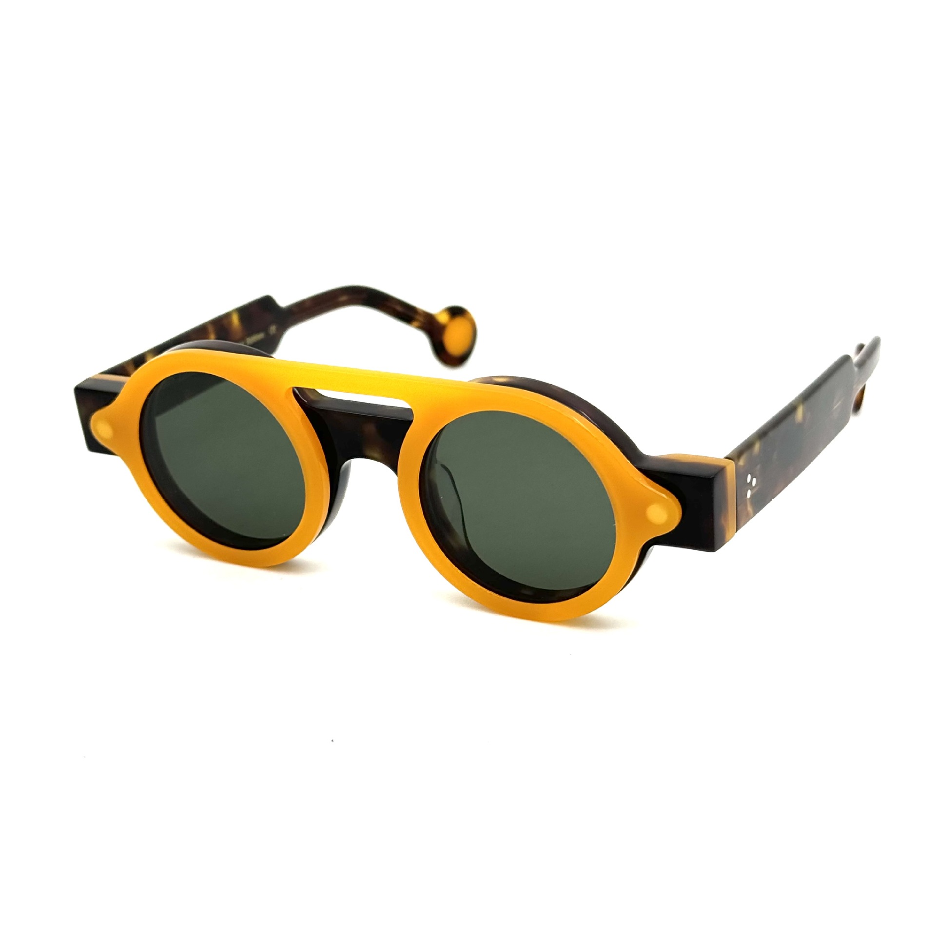 Irregular Circle In Circle Board Klein Blue Polarized Sunglasses - Image 4