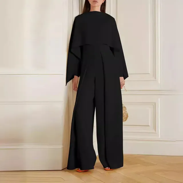 Long Sleeve Wrap Solid Color Zipper Jumpsuit Black - Shop at LoveMi