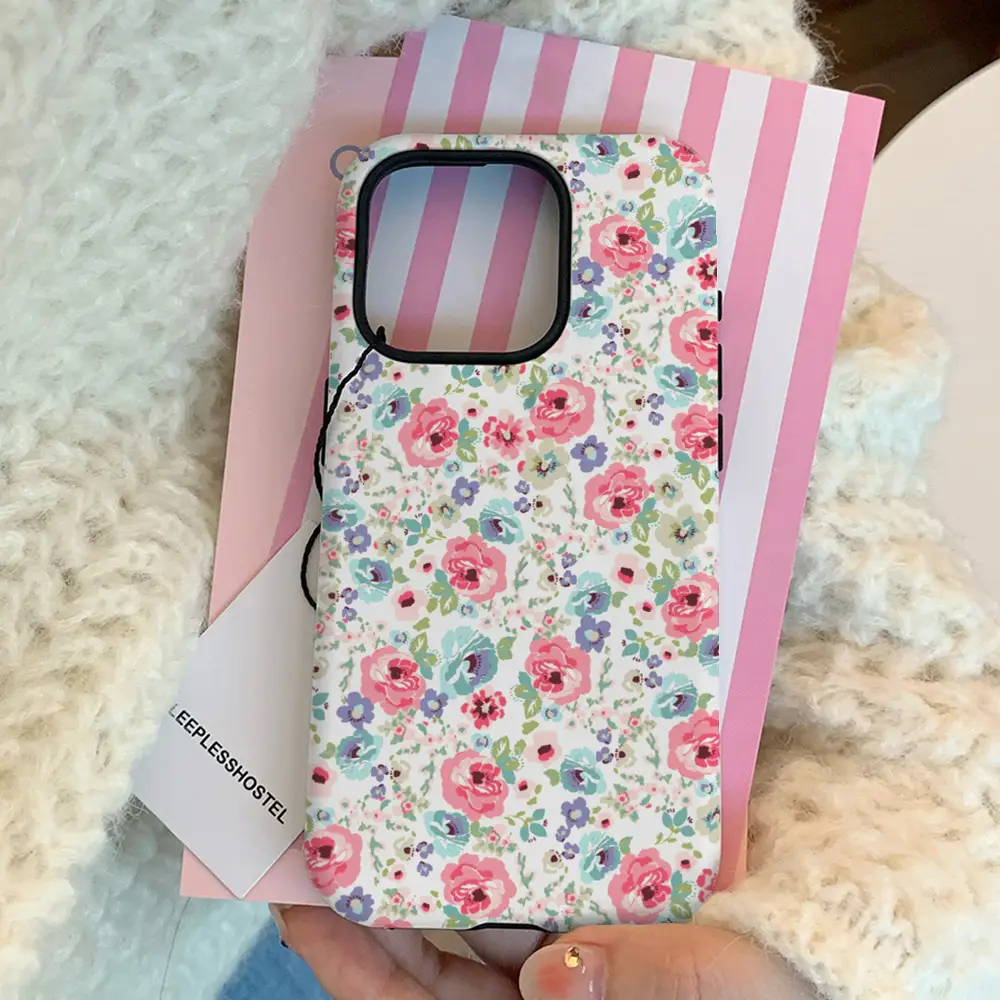 Flower Good-looking Film Shell Two-in-one Phone Case