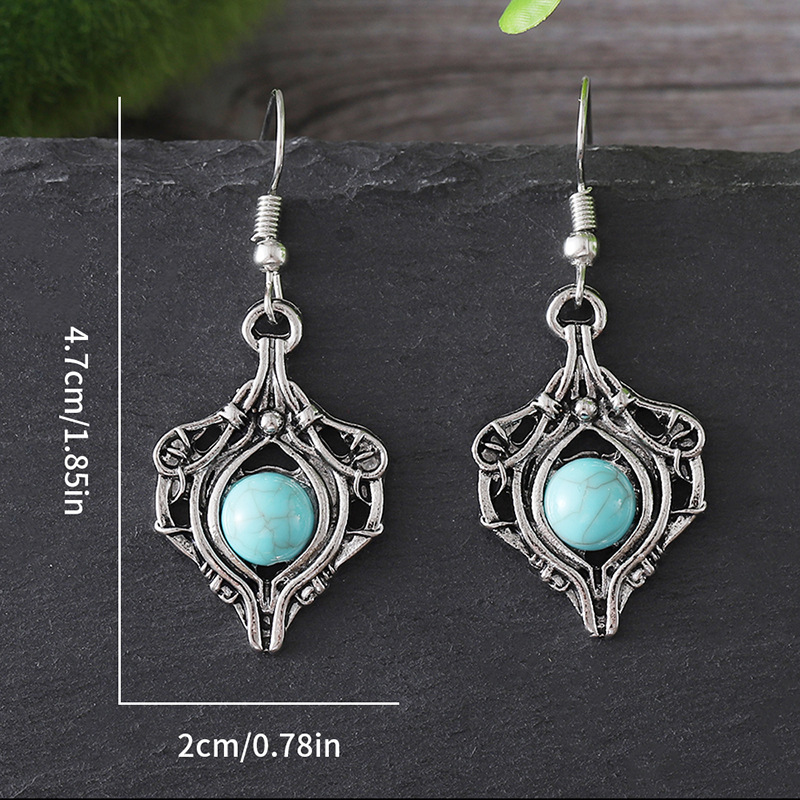Retro Simple Gem Winding Pendant Earrings