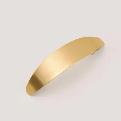 Geometric Metal Brushed Barrettes Spring Clip - Long Arc Gold