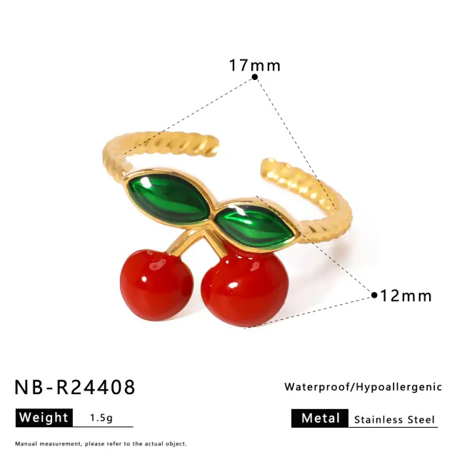 New Hot selling Stainless Steel Drip Summer Fruit Combination Ring Opening Nbr24408 - Shop at LoveMi
