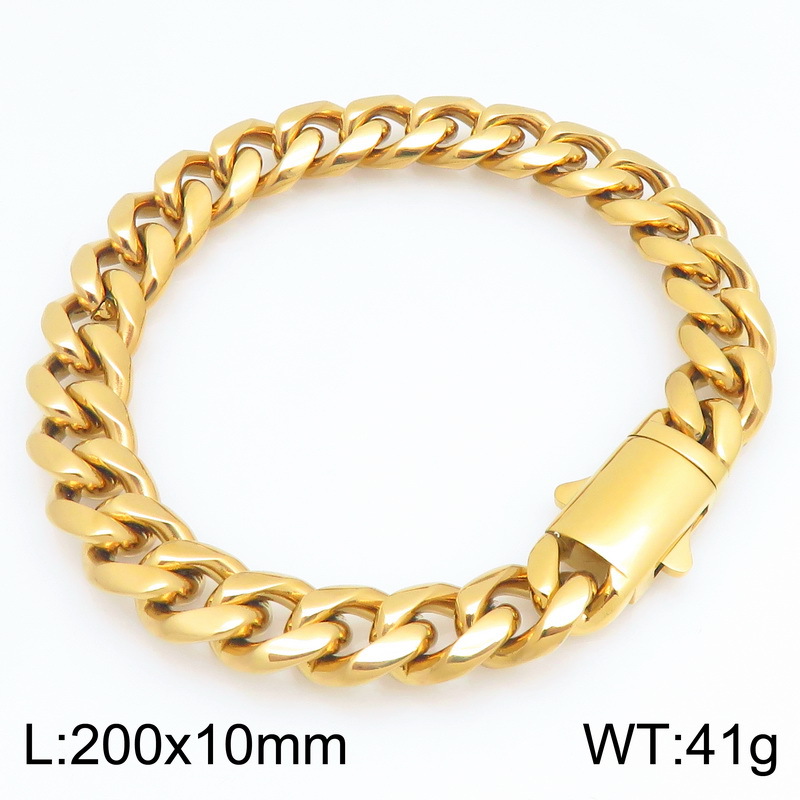 Fashionable And Minimalist Round-polished Cuban-link Bracelet For Men And Women