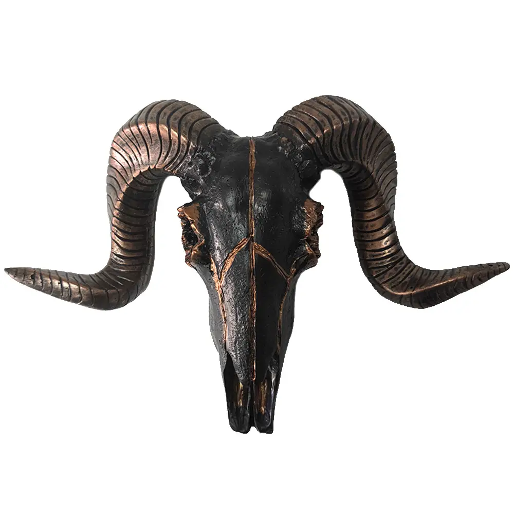 Three-dimensional Black Horn Wall Hanging Ornament Decoration Resin Crafts