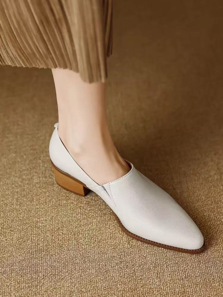 Pointed-Toe Chunky-Heel Shoes, picture 5 of 6