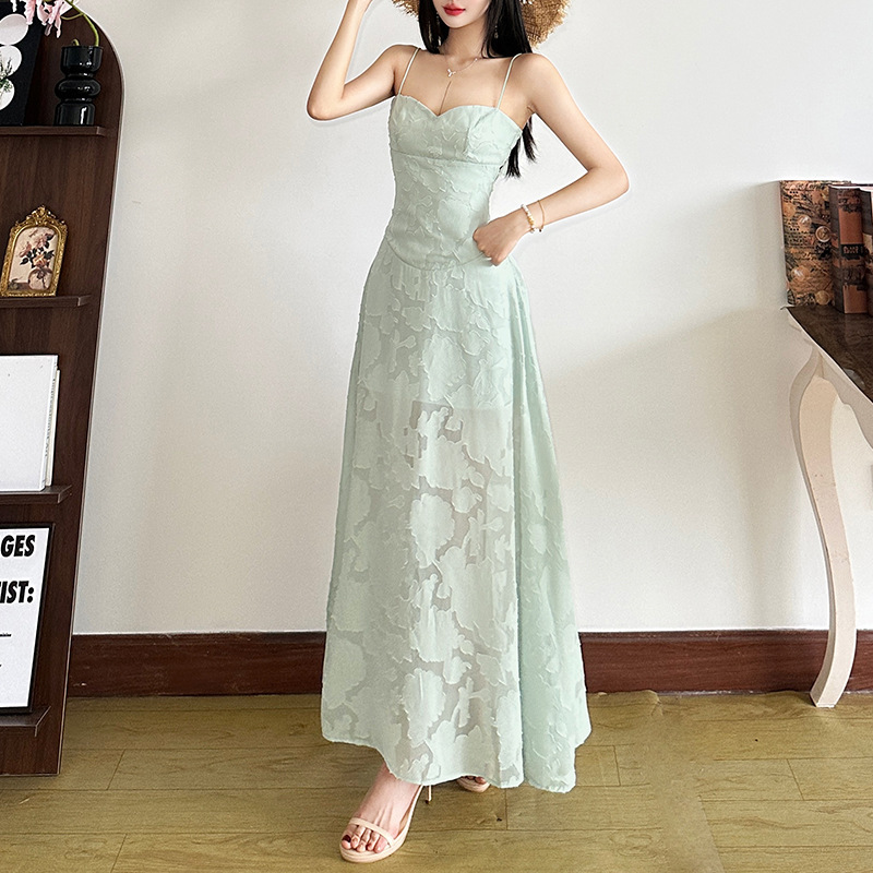 Women's Clothing Backless Seaside Vacation Spaghetti Straps Dress