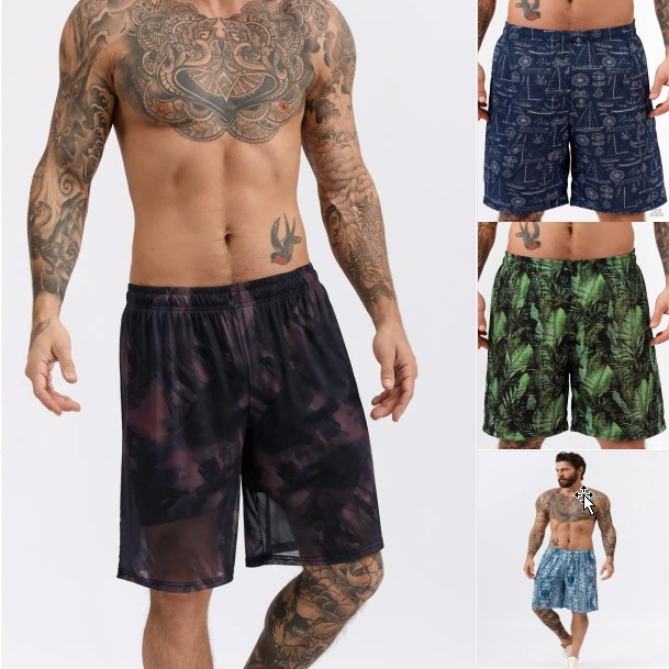 Men's Printed Loose-Fitting Beach Shorts