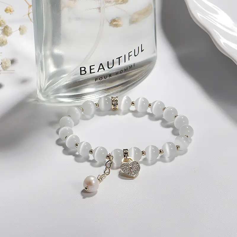 Opal Heart Lock Bracelet For Women