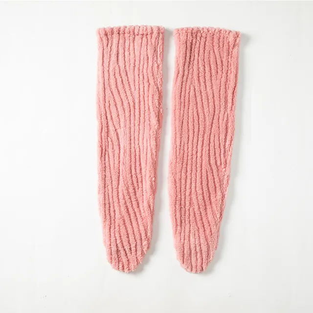 Elderly Knee Pad Long Warm Joint Cold proof Coral Fleece Foot Sock Pink Color Knee Pads - Shop at LoveMi