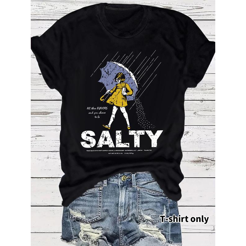 Womens Umbrella Girls Printed Crew Neck Dress