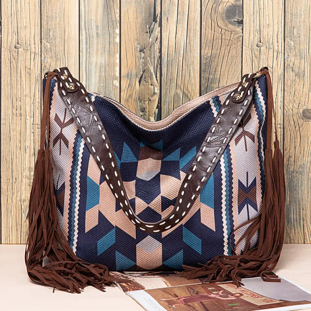 Retro Tassel Cotton And Linen Women's Bag Portable Pg993 - Shop at LoveMi