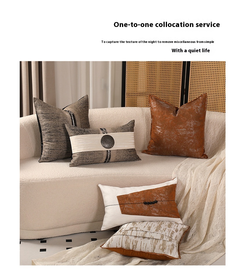 Cotton And Linen New Chinese High-end Pillow Cover