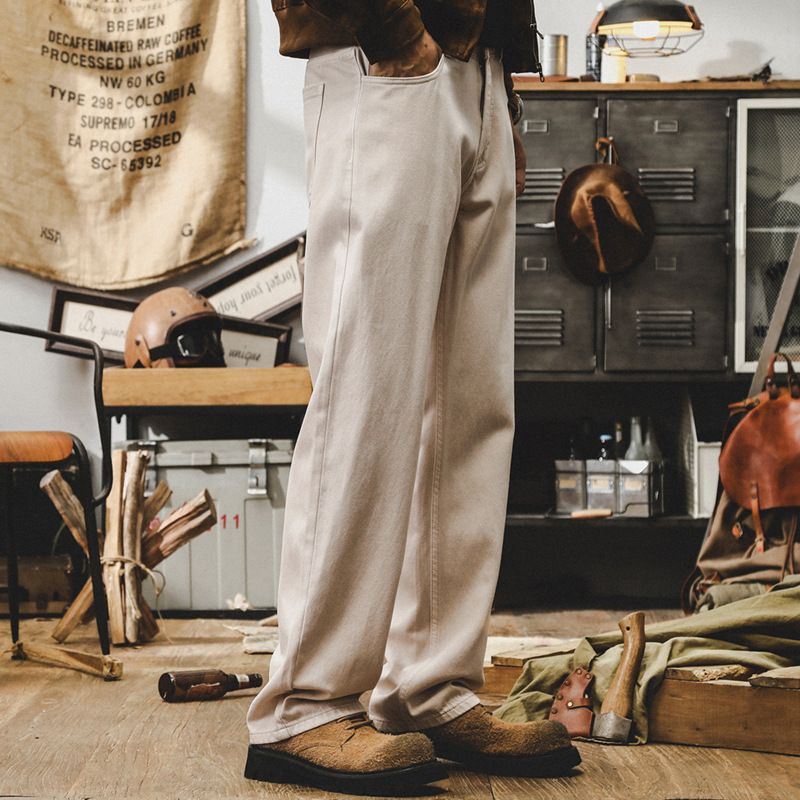 SpringSummer Trendy Brand Asute Dyed, Washed, And Chipped Casual Workwear Pants