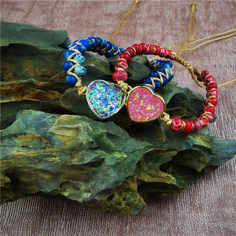 Colorful Heart Accessories Stylish Stone Bracelet - Jewelry & Watches