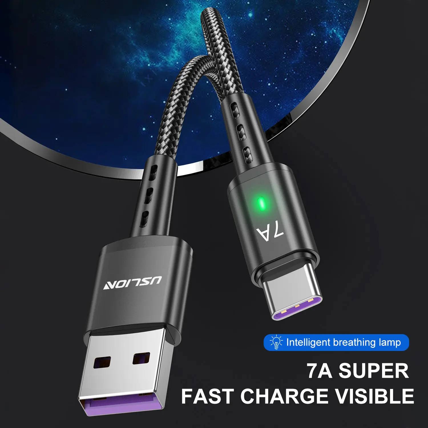Braided Lengthened 2M Charging Cable Type-c