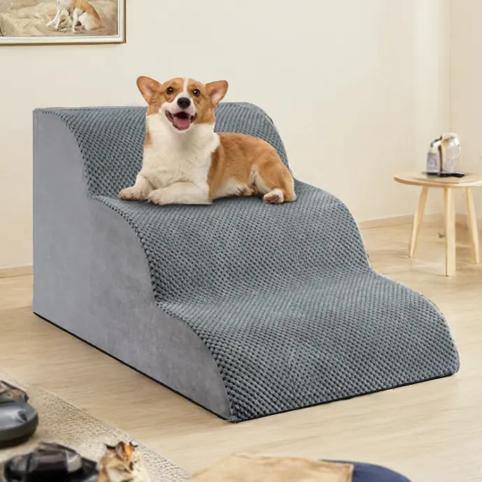 Pet Climbing Steps Equipped with a Removable and Washable