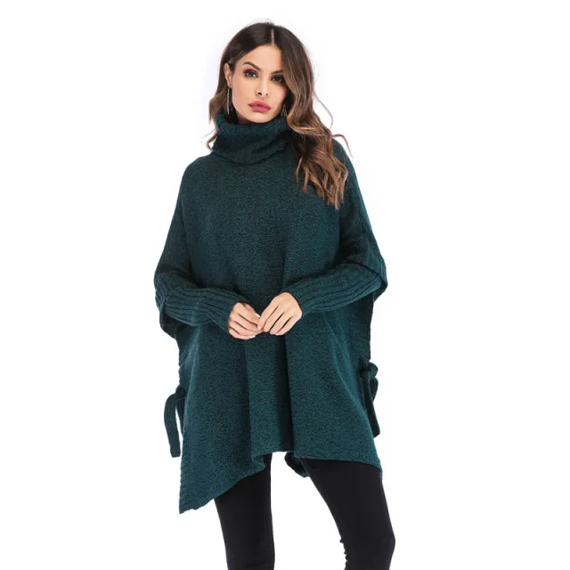 New Large Size Women's Turtleneck Sweater Loose Sweater Women's Knitwear Dark Green - Shop at LoveMi