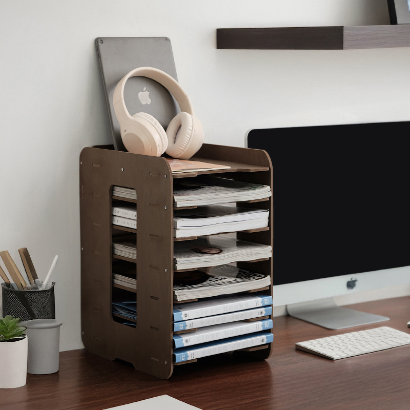 Multi-tiered File Rack Desktop Storage Rack For Documents