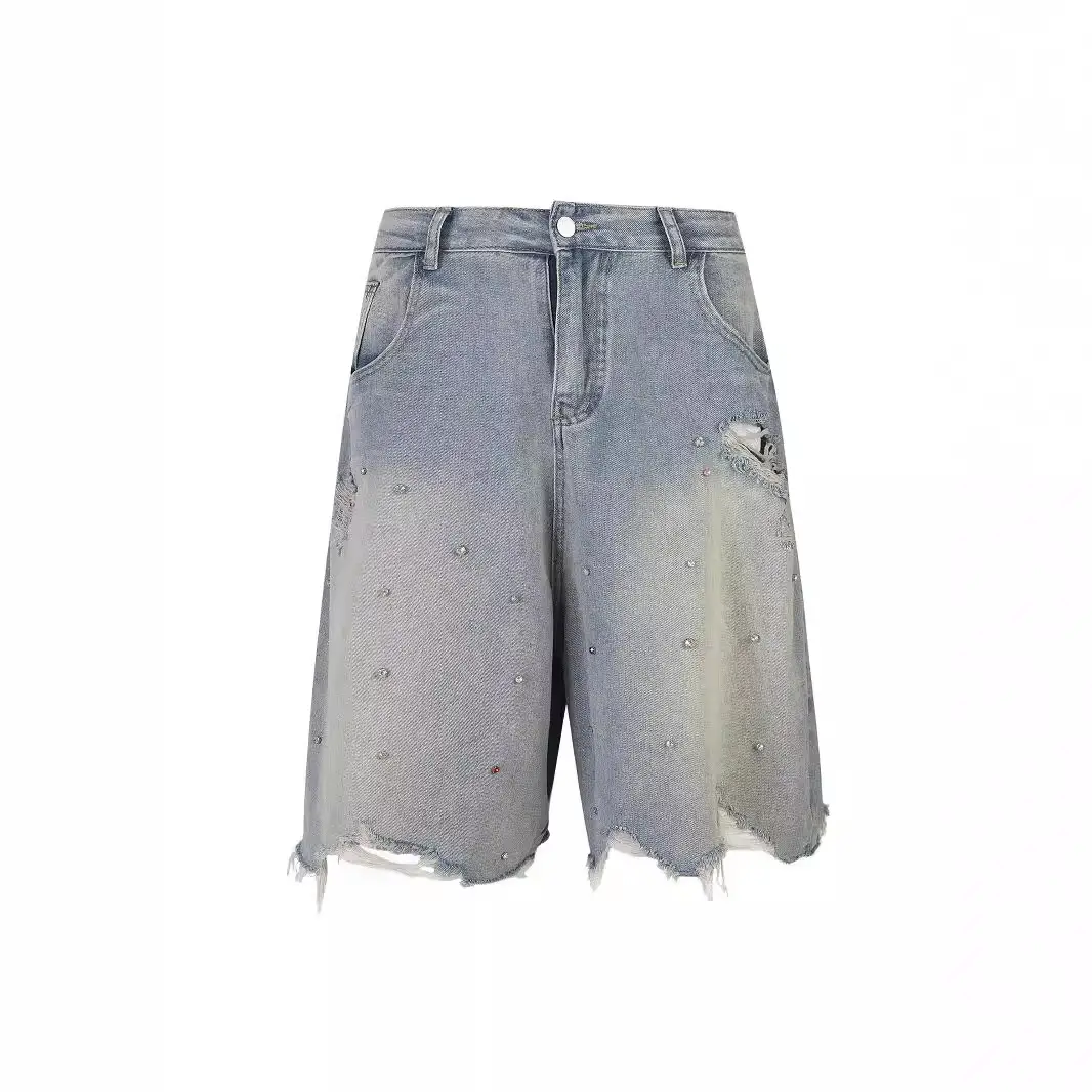 Ripped Frayed-edge Loose-fit Casual Versatile Denim Shorts