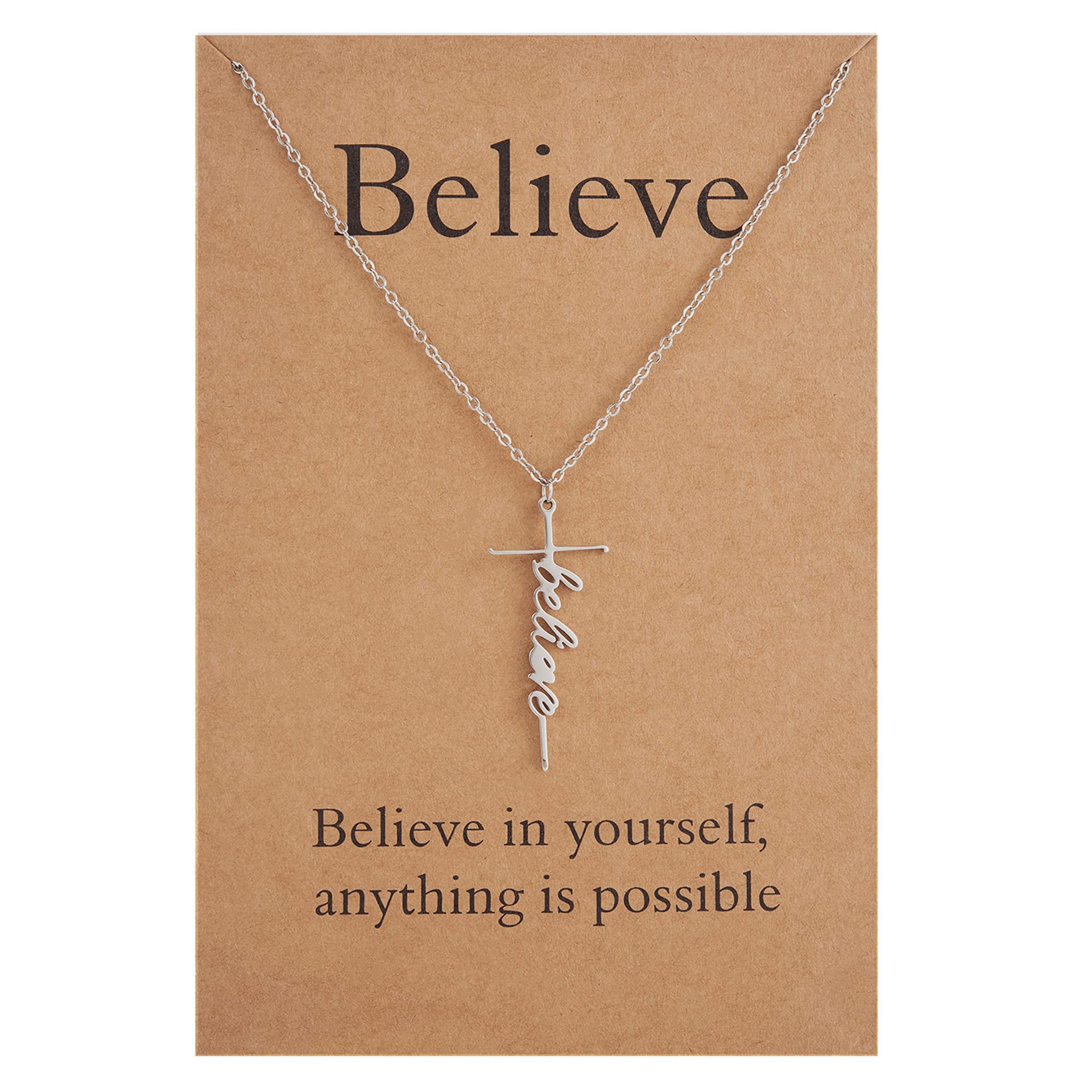 Ladies' Cross Necklace Steel Stainless Steel