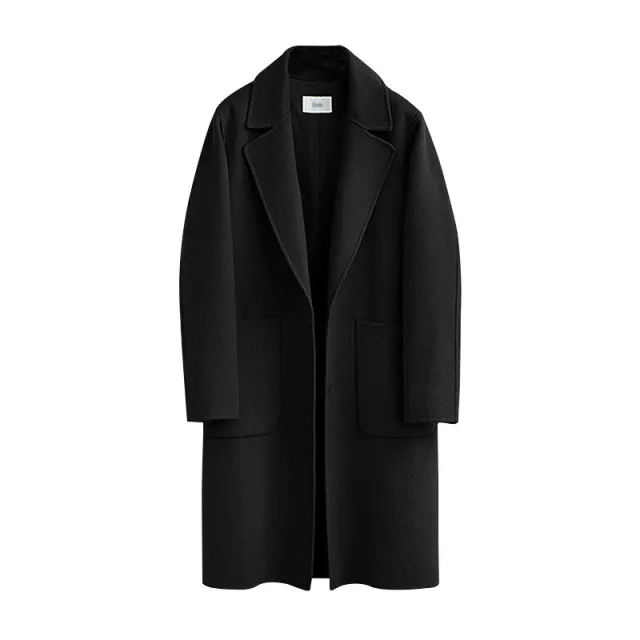 Autumn And Winter Reversible Woolen Coat Women Black - Shop at LoveMi
