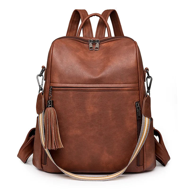 Multi-functional Large Capacity Shoulder Messenger Bag - Brown