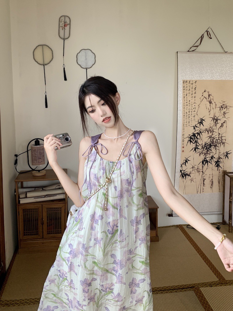 Design Lace-up Loose Mid-length Tea Break Skirt