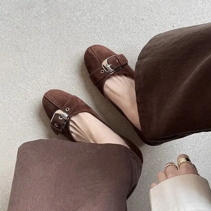 Spring Summer New Elegant Round-toe Low-cut Office Womens Shoes