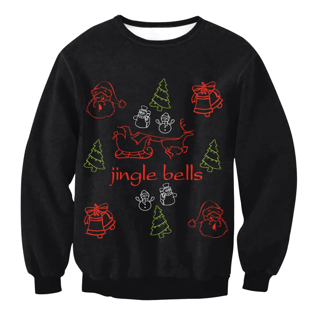 Women's Santa Claus Elk Long Sleeve Round Neck Loose Sweatshirt - Swys006-M