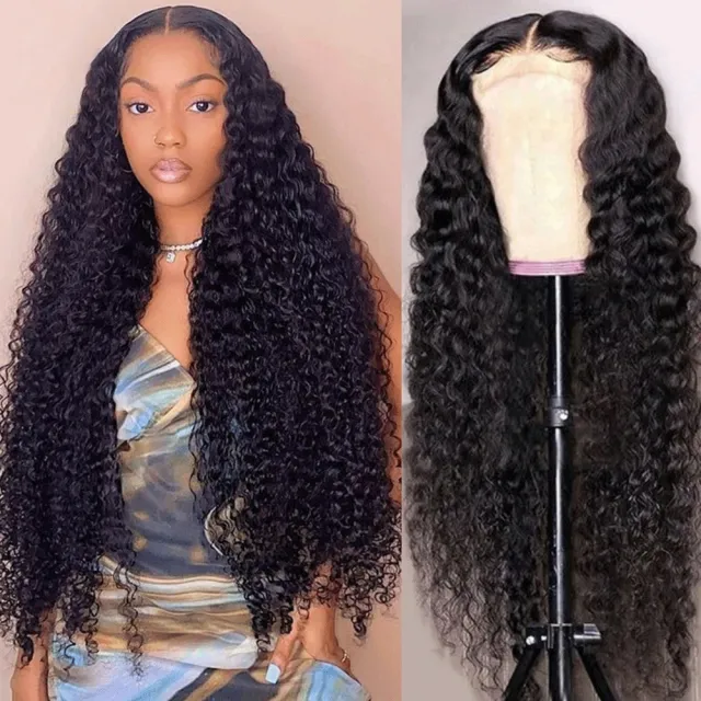 Black Wig Head Cover Fluffy Long Curly Hair Mid split Full Top Pullover Black - Shop at LoveMi