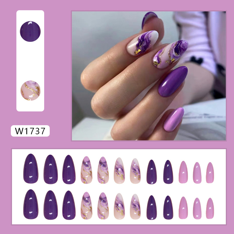 Wear Polish French Red Art Fake Nails Flower Nail Patch