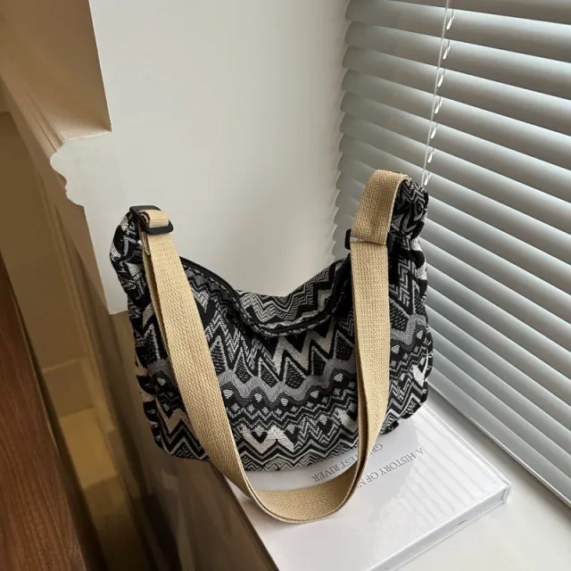 Ethnic Style Tassel Shoulder Bag Large Capacity Totes Black - Shop at LoveMi