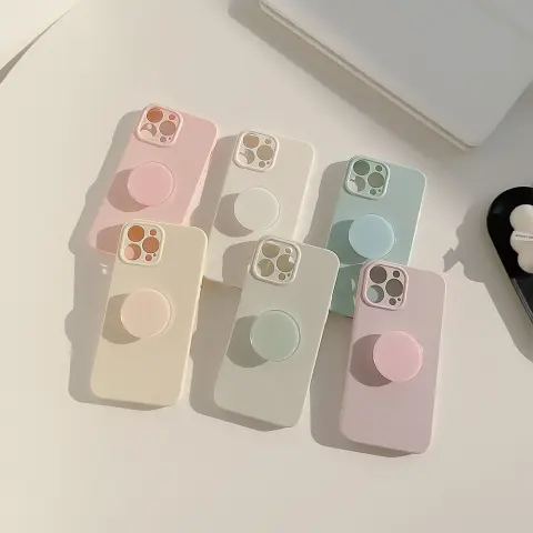 Solid Color Bracket Phone Case Simple
