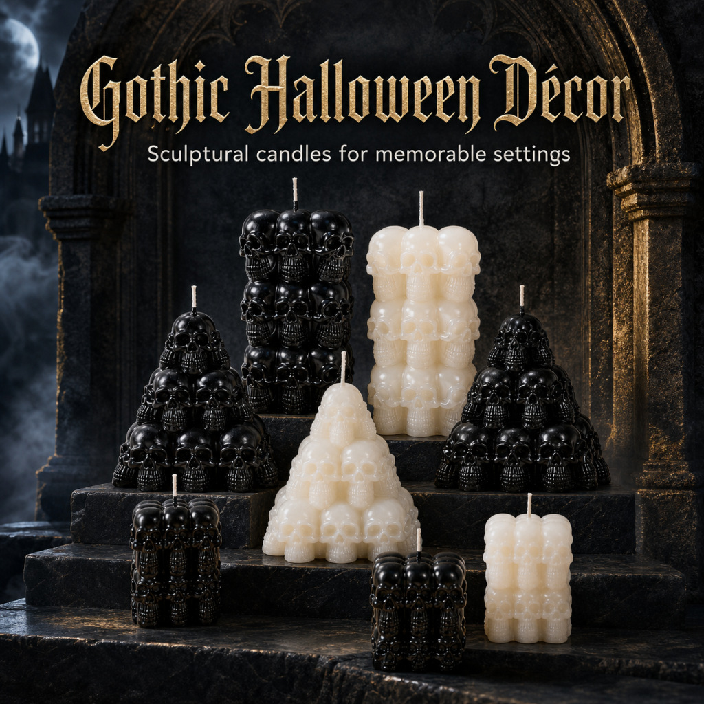 Halloween Skull Pyramid Aromatherapy Candle Ornament everydayshopit media