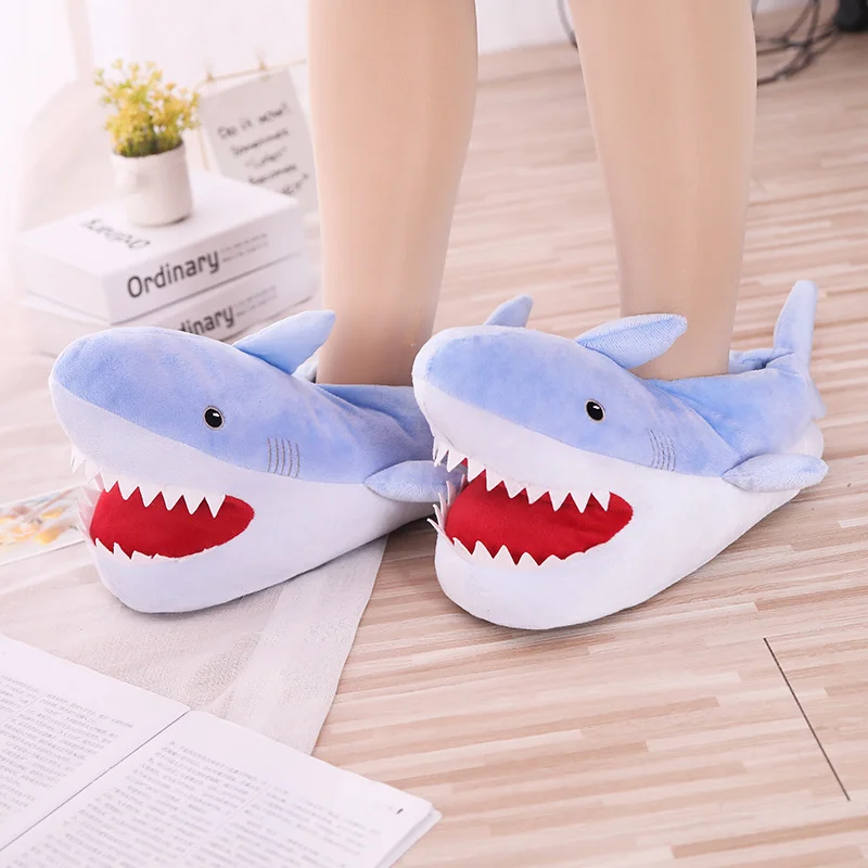 Title 6, Cartoon shark cotton slippers for comfortable h...