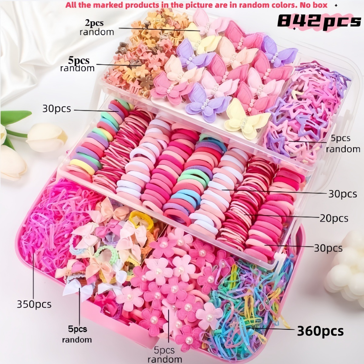 Children's Hair Ring Hairpin And Headdress Set In A Box