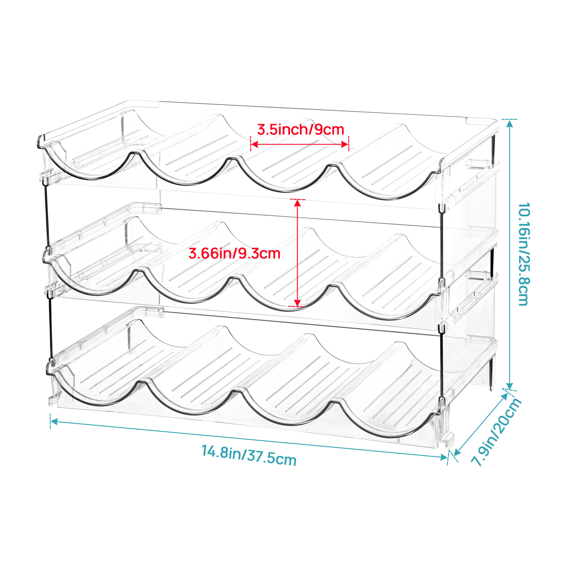 Title 15, Transparent Removable Water Bottle Storage Rack