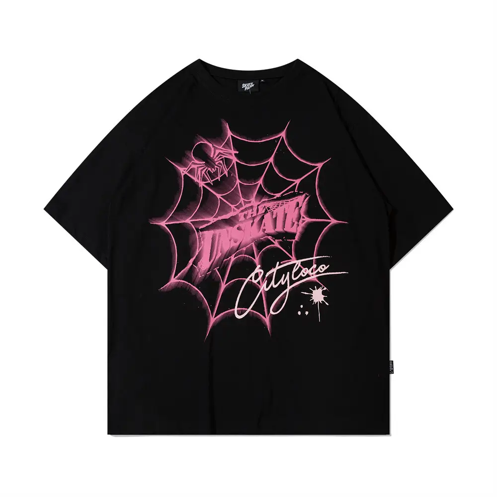 Spider Web Printed Short Sleeve High Street Niche