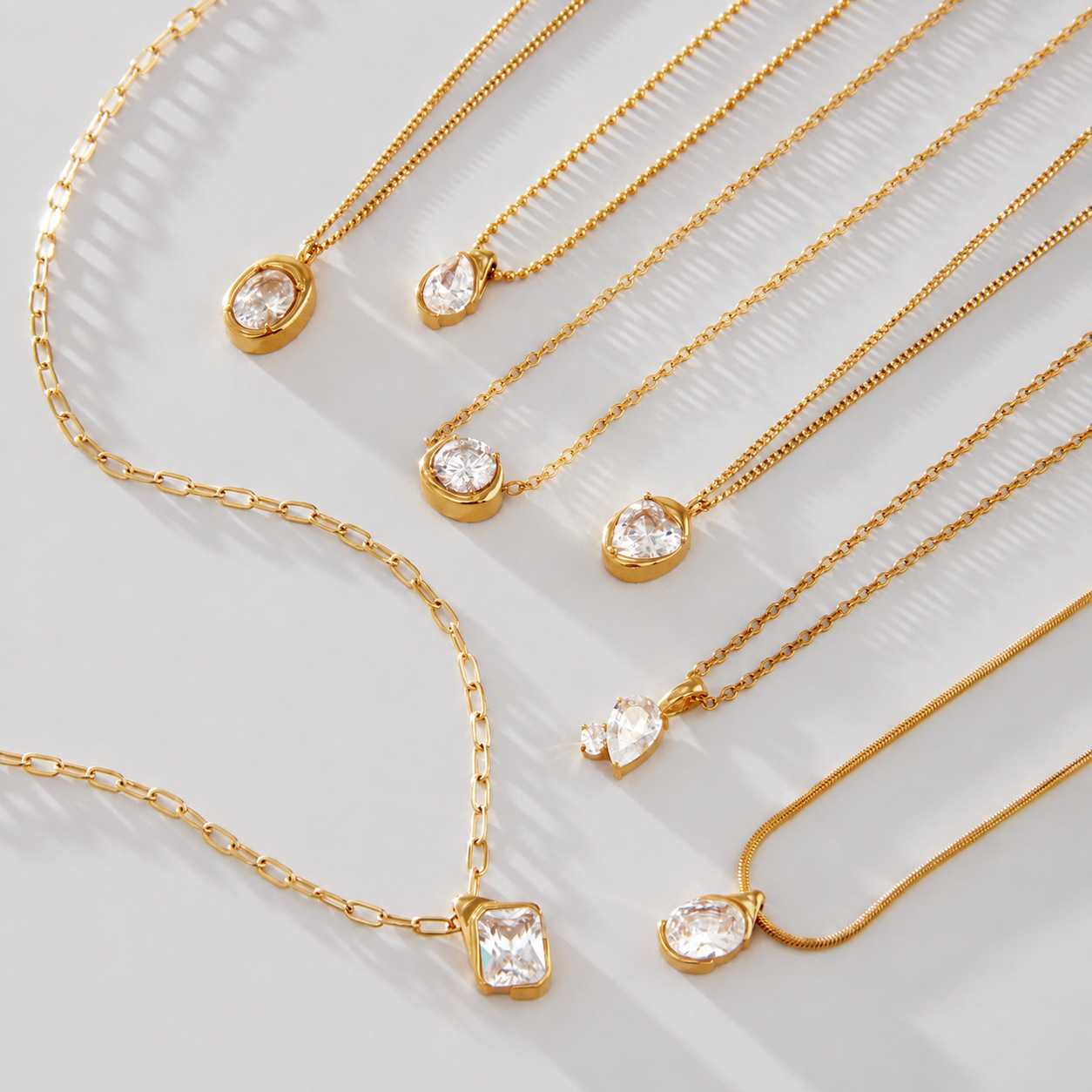 Zircon Titanium Steel Necklace Pendant