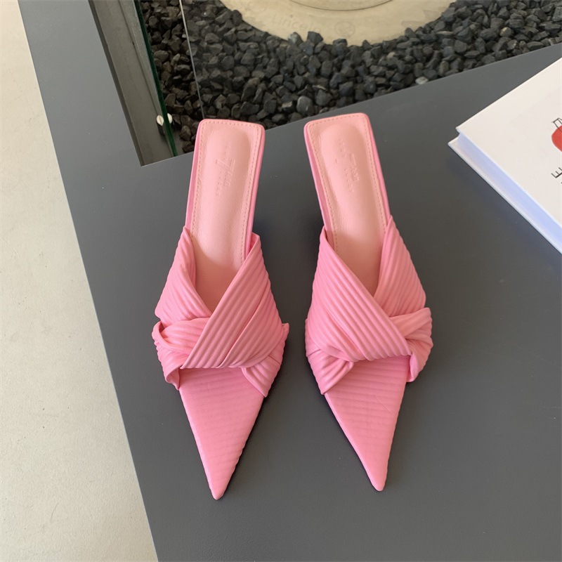 Summer New Womens Designer Pointed-toe Peep-toe Sandals