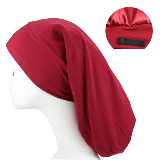 Women's Satin Satin Lined Adjustable Long Nightcap Wine Red - Shop at LoveMi