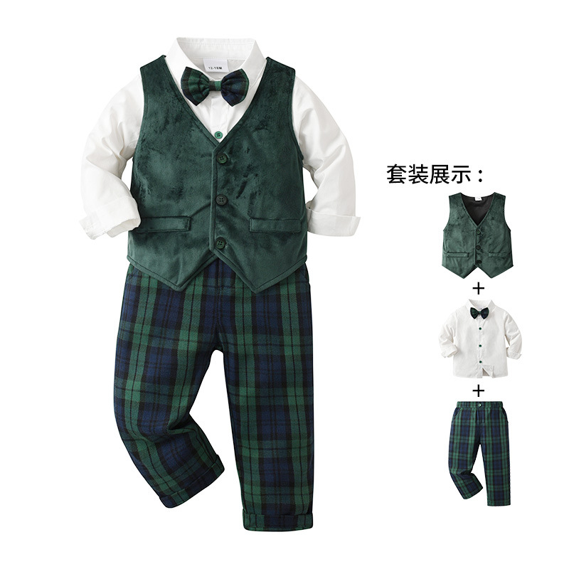 Baby Boys Three-piece Suit With Waistcoat And Formal Jacket — foto 6