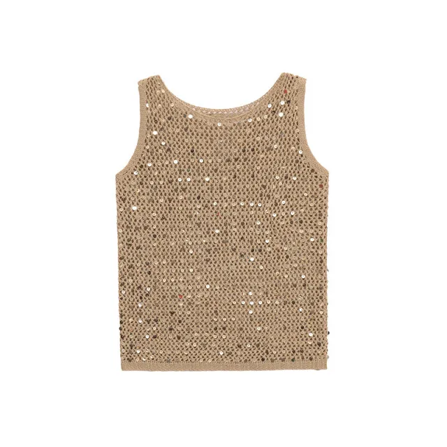 INS Hollow out Sequin Waistcoat Artistic Retro - Shop at LoveMi
