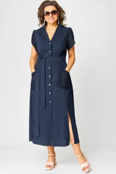Fashion Loose V neck Women's Printed Wear Navy Blue - Shop at LoveMi